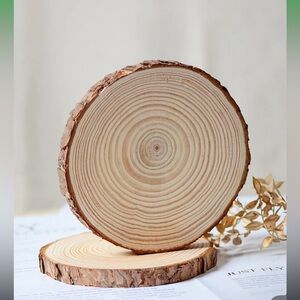 1set/6pcs 10-12cm Round Pine Wood Slices For Diy Crafts